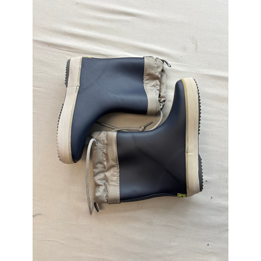 Western Chief Kids Navy Blue Waterproof Rain Boots Size 13 Drawstring Collar